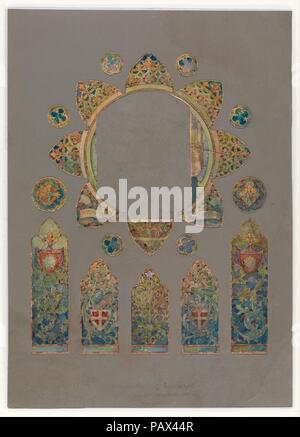 Design for a stained glass window. Artist: Louis Comfort Tiffany (American, New York 1848-1933 New York). Culture: American. Dimensions: Overall: 18 11/16 x 13 7/16 in. (47.5 x 34.1 cm). Maker: Possibly Tiffany Glass and Decorating Company (American, 1892-1902); Possibly Tiffany Studios (1902-32); Possibly Tiffany Glass Company (1885-92). Date: late 19th-early 20th century. Museum: Metropolitan Museum of Art, New York, USA. Stock Photo