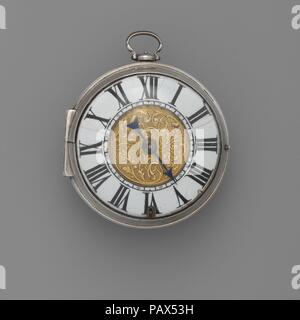 Watch. Culture: British, London. Dimensions: Diameter: 2 in. (5.1 cm). Maker: Watchmaker: Jonas Thorelet (master 1695). Date: ca. 1720. Museum: Metropolitan Museum of Art, New York, USA. Stock Photo