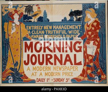 Morning Journal. Artist: Louis John Rhead (American (born England), Etruria 1857-1926 Amityville, New York). Dimensions: Sheet: 46 9/16 × 58 11/16 in. (118.3 × 149.1 cm)  Image: 44 5/16 in. × 58 in. (112.6 × 147.3 cm). Printer: Liebler & Maass Lith., New York. Publisher: The New York Journal. Date: 1895. Museum: Metropolitan Museum of Art, New York, USA. Stock Photo