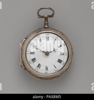 Watch. Culture: British, London. Dimensions: Diameter: 2 1/4 in. (5.7 cm). Maker: Watchmaker: Thomas Thompson, Jr.. Date: ca. 1759. Museum: Metropolitan Museum of Art, New York, USA. Stock Photo