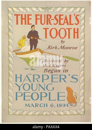 Harper's Young People: The Fur-Seal's Tooth by Kirk Monroe, March 6, 1894. Artist: Edward Penfield (American, Brooklyn, New York 1866-1925 Beacon, New York). Dimensions: Sheet: 18 11/16 × 13 3/4 in. (47.4 × 34.9 cm). Publisher: Harper and Brothers, Publishers. Date: 1894. Museum: Metropolitan Museum of Art, New York, USA. Stock Photo