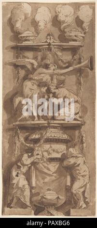 Design for a Funerary Monument or Epitaph with Mourning Figures, 18th ...