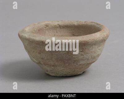 Bowl. Culture: Coptic. Dimensions: Overall: 1 9/16 x 3 in. (3.9 x 7.6 cm). Date: 4th-7th century. Museum: Metropolitan Museum of Art, New York, USA. Stock Photo