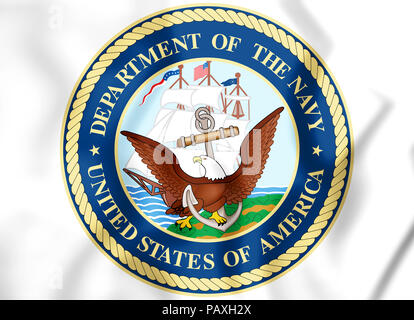 3D Seal of United States Department of the Navy. 3D Illustration. Stock Photo