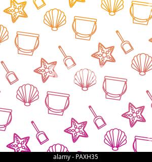 degraded line funny beach recreation things background Stock Vector