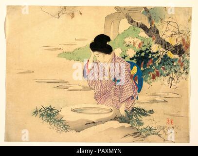 Print. Artist: Kajita Hanko (Japanese, 1870-1917). Culture: Japan. Dimensions: 8 3/4 x 11 7/8 in. (22.2 x 30.2 cm). Date: November 1901. Museum: Metropolitan Museum of Art, New York, USA. Stock Photo