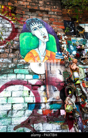 Modigliani inspired Graffiti in East London. Stock Photo