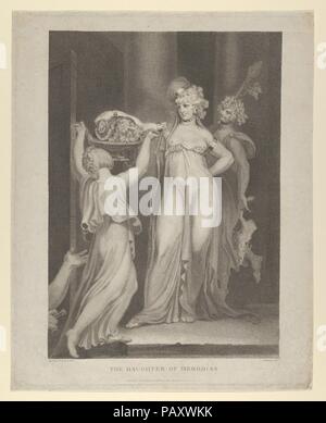 The Daughter of Herodias (Salome Receiving the Head of John the Baptist, Matthew 14:10-11). Artist: After Henry Fuseli (Swiss, Zürich 1741-1825 London). Dimensions: Plate: 13 1/4 × 10 5/8 in. (33.7 × 27 cm)  Sheet: 13 9/16 × 10 7/8 in. (34.5 × 27.7 cm). Engraver: Thomas Holloway (British, London 1748-1827 Coltishall, Norfolk). Publisher: Thomas Holloway (British, London 1748-1827 Coltishall, Norfolk). Date: 1798. Museum: Metropolitan Museum of Art, New York, USA. Stock Photo