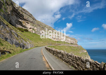 The marine drive around the Great Orme at Llandudno North Wales