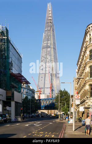 The Shard seen along Southwark Street, London. Stock Photo