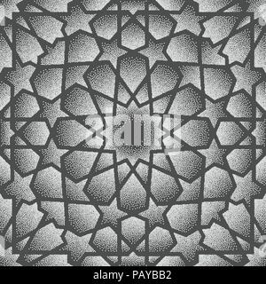 Dot pattern.Islamic ornament vector , persian motiff . 3d ramadan islamic round pattern elements . Geometric circular ornamental arabic symbol vector . Stock Vector