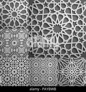 Islamic pattern . Seamless arabic geometric pattern, east ornament, indian ornament, persian motif, 3D. Endless texture can be used for wallpaper, pattern fills, web page background . Stock Vector