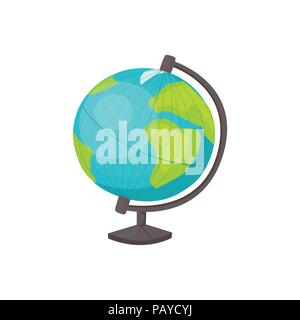 Hand drawn desktop globe isolated on white background. Vector illustration. Stock Vector