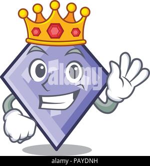 King rhombus mascot cartoon style Stock Vector