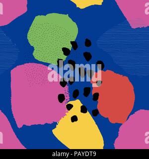Collage contemporary abstract seamless pattern. Modern exotic jungle plants illustration in vector. Seamless pattern for wrapping, craft, textile Stock Vector