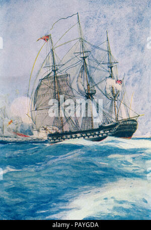 A Man-o-War in Nelson's day.  From The Book of Ships, published c.1920. Stock Photo