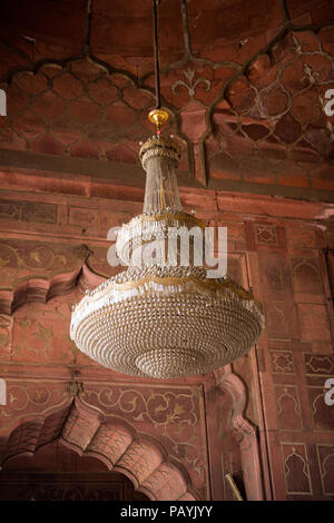 DELHI, INDIA - JAN 18, 2016: Interior of the Jama Masjid, Old town of Delhi, India. It is the principal mosque in Delhi Stock Photo