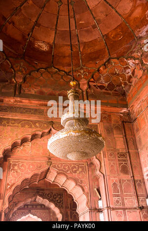 DELHI, INDIA - JAN 18, 2016: Interior of the Jama Masjid, Old town of Delhi, India. It is the principal mosque in Delhi Stock Photo