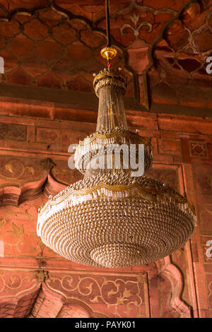 DELHI, INDIA - JAN 18, 2016: Interior of the Jama Masjid, Old town of Delhi, India. It is the principal mosque in Delhi Stock Photo