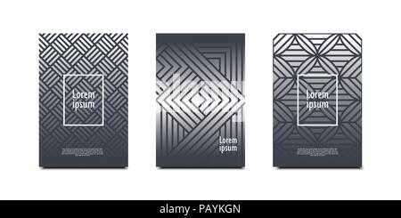 Minimal covers design. Geometric halftone gradients. Stock Vector