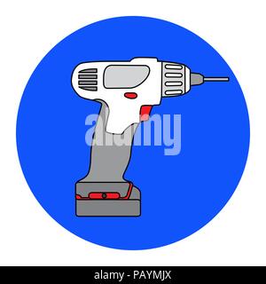 Screw Gun Icon. Impact wrench or screwgun vector. Electric screwdriver symbol Stock Vector