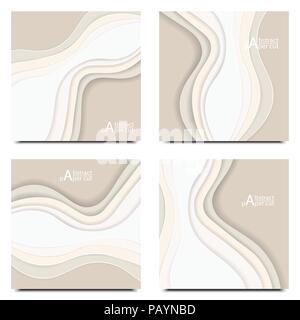 3D abstract background with paper cut shapes design for business presentations, flyers, posters Stock Vector