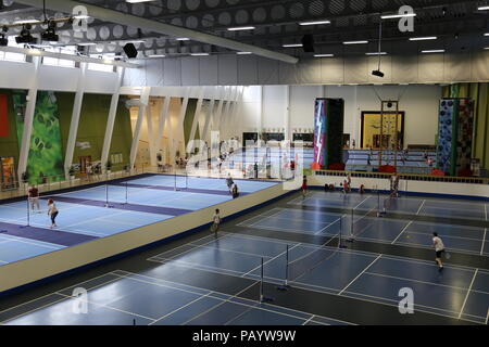 Sports Hall, The Plaza, Center Parcs Woburn Forest, Fordfield Road, Bedford, Bedfordshire, England, Great Britain, United Kingdom, UK, Europe Stock Photo