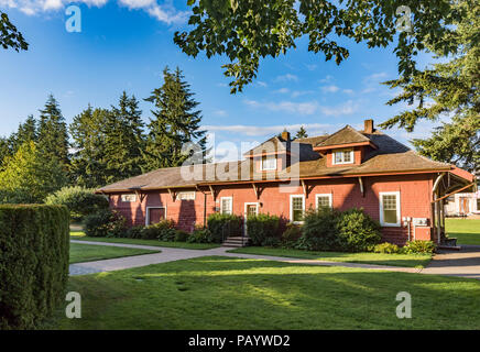 Heritage Train Station,  Qualicum Beach,  British Columbia, Canada. Stock Photo