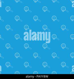 Businessman under magnifying glass pattern vector seamless blue Stock Vector