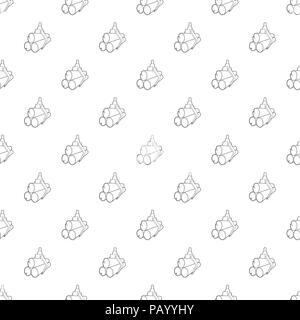 Hydraulic crane with log icon, outline style Stock Vector