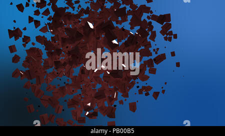 3D red  particles  in galaxy  Abstract Illustration Art Design Stock Photo