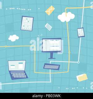 Computer and Communication Concept Stock Vector