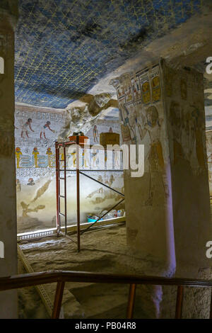 Inside the tomb of Merneptah or Merenptah (KV8) in the Valley of the Kings, Thebes, Luxor, Egypt, Africa Stock Photo