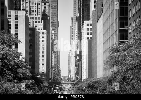 East 42nd Street during summer heat wave, New York City, USA. Stock Photo
