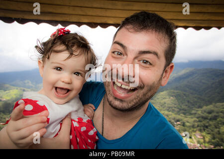Portrait of a happy father and daughter Stock Photo