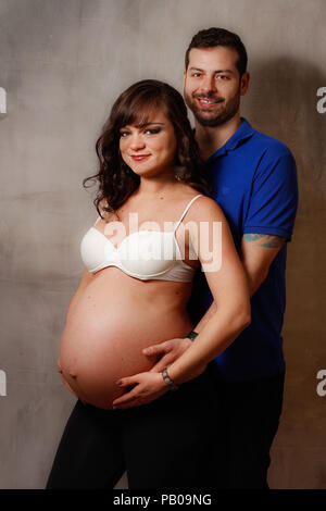 Portrait of a smiling couple expecting a baby Stock Photo