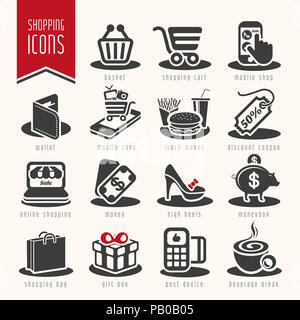 Shopping icon set Stock Photo