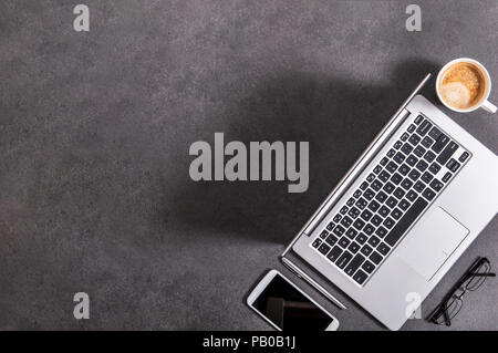 Composition of office tools on a stone counter top Stock Photo