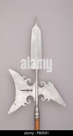 Halberd, 18th century, American, Iron, wood, L. 89 1/2 in. (227.3 cm ...