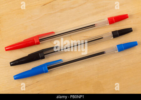 three color handles close-up on isolated background Stock Photo