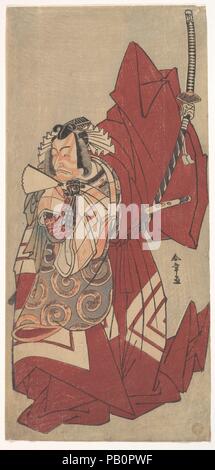 Kabuki Actor Ichikawa Danjuro V in a Shibaraku (Stop Right There!) Role as Hannya no Goro. Artist: Katsukawa Shunsho (Japanese, 1726-1792). Culture: Japan. Dimensions: Hosoban 12 9/16 x 5 7/8 in. (31.9 x 14.9 cm). Date: 11th month 1776. Museum: Metropolitan Museum of Art, New York, USA. Stock Photo
