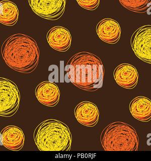 Abstract Background Vector With Round Doodles Pattern - Design in Editable Vector Format Stock Vector
