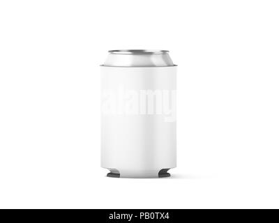 Download Blank White Collapsible Beer Can Koozie Mock Up Isolated For 500 Ml 3d Rendering Empty Neoprene Cooler Holder Mockup For Tin Beverage Plain Drinkware Hugger Design Template Clear Soda Sleeve Stock Photo