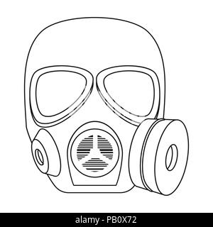 Gas mask icon, outline style Stock Vector Art & Illustration, Vector ...