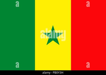 Flag of Senegal. Symbol of Independence Day, souvenir soccer game, button language, icon. Stock Vector