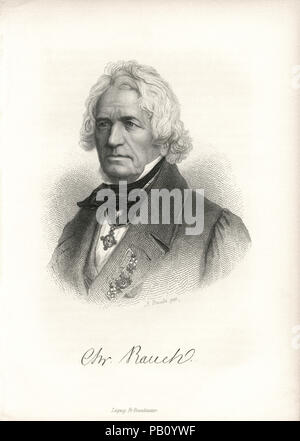 Christian Daniel Rauch (1777-1857), German Sculptor, Engraving, 1873 Stock Photo