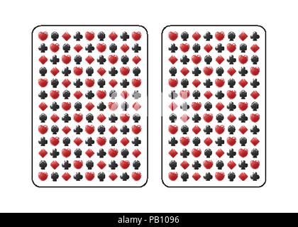 The back side of the playing card. Poker and bridge. Standard size. Vector illustration. Stock Vector