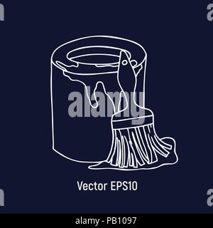 The paint for the repair with a brush. Vector illustration. Stock Vector