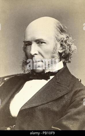 Herbert Spencer (1820-1903), English Philosopher, Sociologist, Biologist and Prominent Classical Liberal Political Theorist of the Victorian Era, Portrait, 1870's Stock Photo