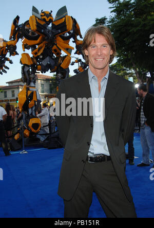 Michael Bay ( director )  arriving at the TRANSFORMERS Premiere at the Westwood Village Theatre in Los Angeles.  3/4 eye contact smile03 BayMichael director 03 Red Carpet Event, Vertical, USA, Film Industry, Celebrities,  Photography, Bestof, Arts Culture and Entertainment, Topix Celebrities fashion /  Vertical, Best of, Event in Hollywood Life - California,  Red Carpet and backstage, USA, Film Industry, Celebrities,  movie celebrities, TV celebrities, Music celebrities, Photography, Bestof, Arts Culture and Entertainment,  Topix, vertical, one person,, from the years , 2006 to 2009, inquiry t Stock Photo